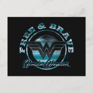 Carte Postale Wonder Woman Grunge Graphic gratuit et courageux G