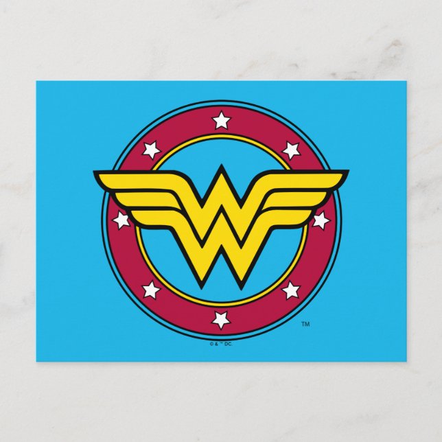 Carte Postale Wonder Woman | Logo Cercle & Etoiles (Devant)