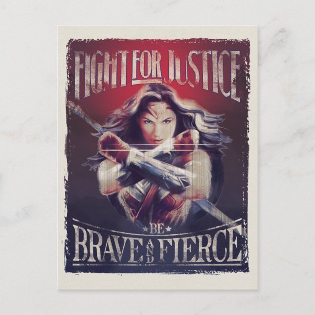 Carte Postale Wonder Woman Lutte Pour La Justice (Devant)
