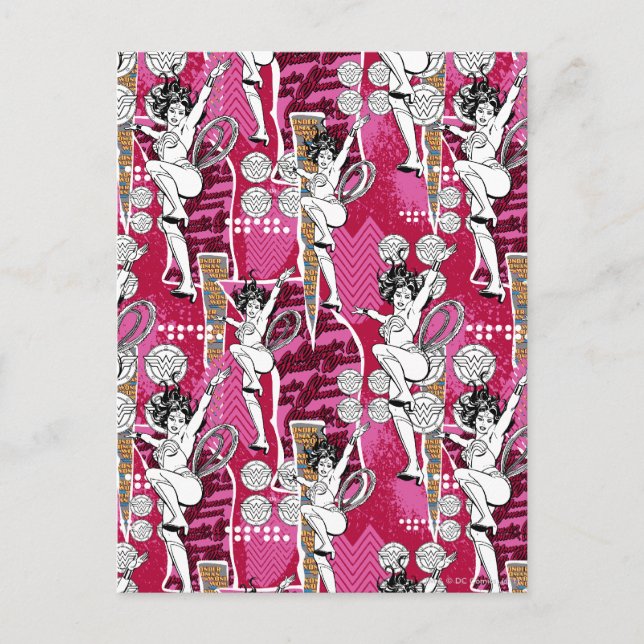 Carte Postale Wonder Woman Motif rose (Devant)