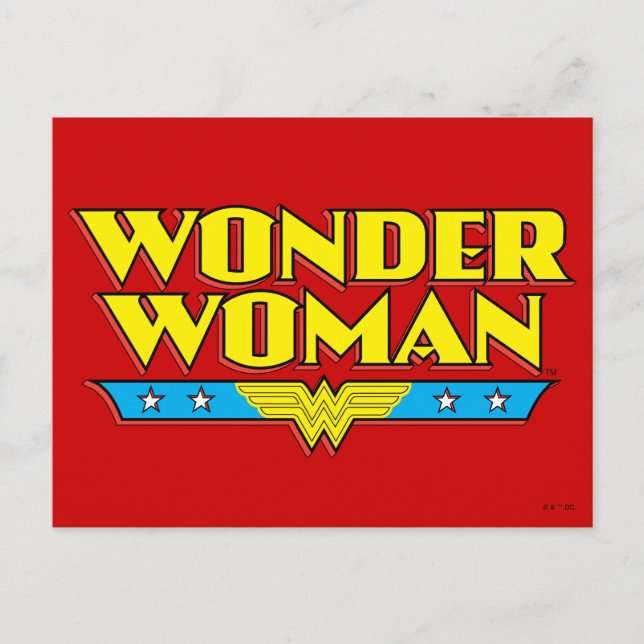 Carte Postale Wonder Woman Nom et logo (Devant)