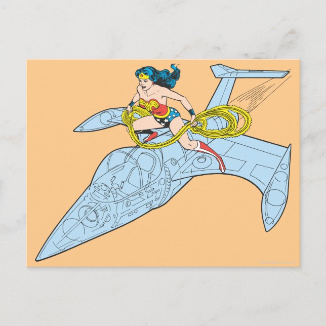 Carte Postale Wonder Woman sur le vaisseau spatial (Devant)