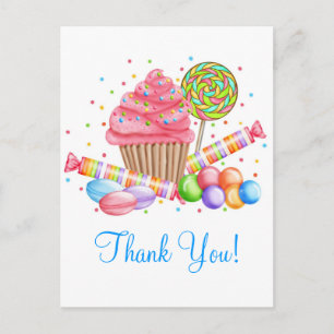 Carte Postale Wonderland Cupcake Candy Lollipop Sweet Tarts