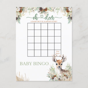 Carte Postale Woodland Deer Baby shower Jeu de garçon