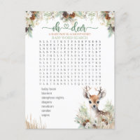 Woodland Deer Baby shower Jeu de garçon