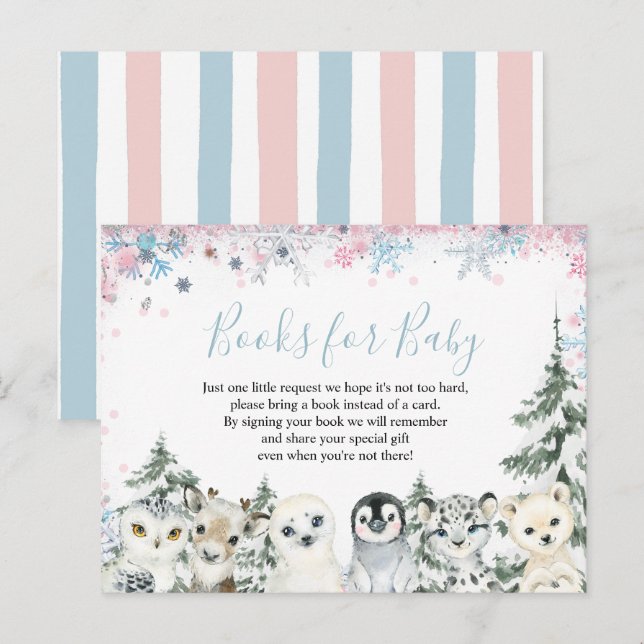 Carte Postale Woodland Winter Animal Artics Livres pour Baby (Devant / Derrière)