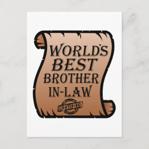 Carte Postale World Best Brother-in-law Certificat drôle