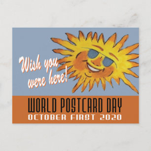 Carte Postale World Postcard Day Souhaite Que Vous Étiez Ici Sun