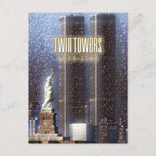 Carte Postale World Trade Center tours jumelles stylisées