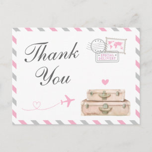Carte Postale World Travel Baby Girl Douche Sprinkle Merci