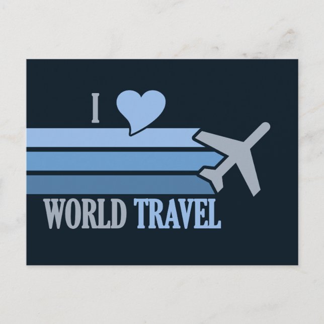 Carte postale World Travel, personnalisable (Devant)