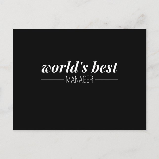 Carte Postale Worlds Best Manager (Devant)