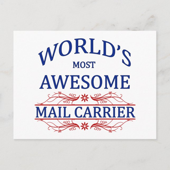 Carte Postale World's Most Awesome Mail Carrier (Devant)