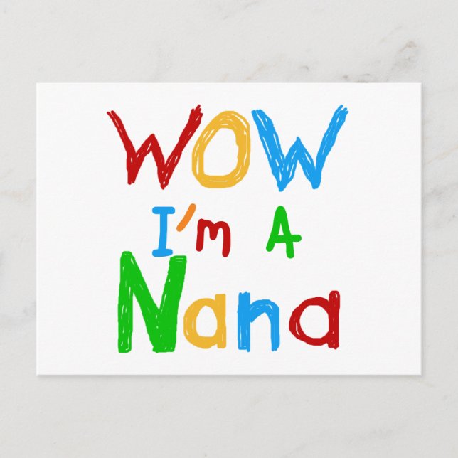 Carte Postale WOW Je suis un T-shirts et cadeaux Nana (Devant)