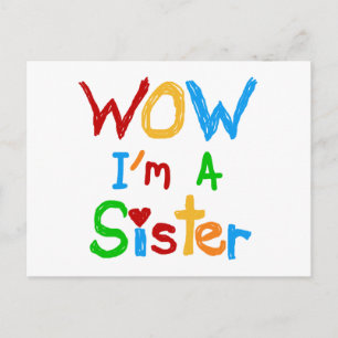 Carte Postale WOW Je suis une Soeur T-shirts et GIfts
