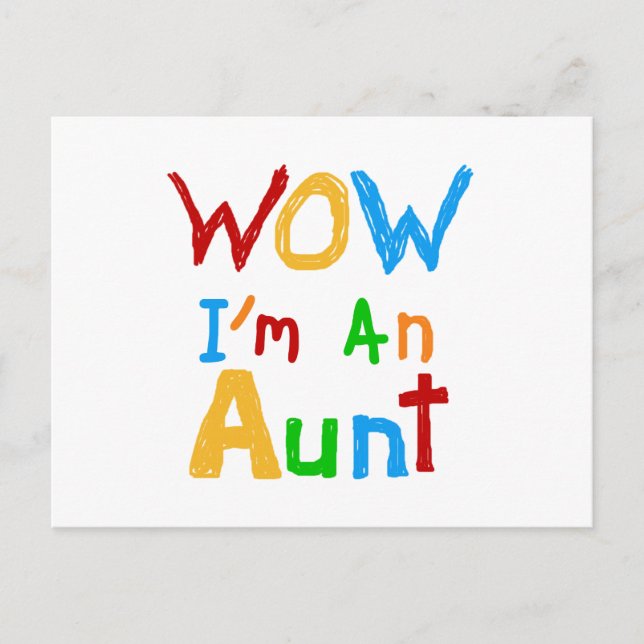 Carte Postale WOW Je suis une tante T-shirts et cadeaux (Devant)