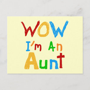 Carte Postale WOW Je suis une tante T-shirts et cadeaux