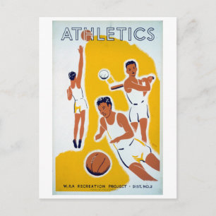 Carte Postale WPA Athletics vintage Baseball