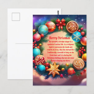 Carte Postale Wreath de Noël
