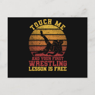 Carte Postale Wrestler Touch Me et votre premier lickio de lutte