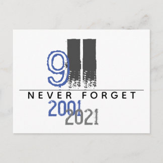 Carte Postale WTC 911 Gray Never Forget 20th Anniversary