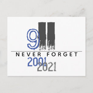Carte Postale WTC 911 Grey Never Forget 20th Anniversary