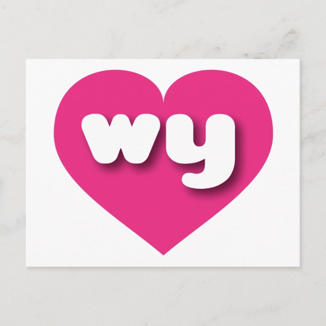 Carte Postale Wyoming cœur rose vif - J'aime wy (Devant)