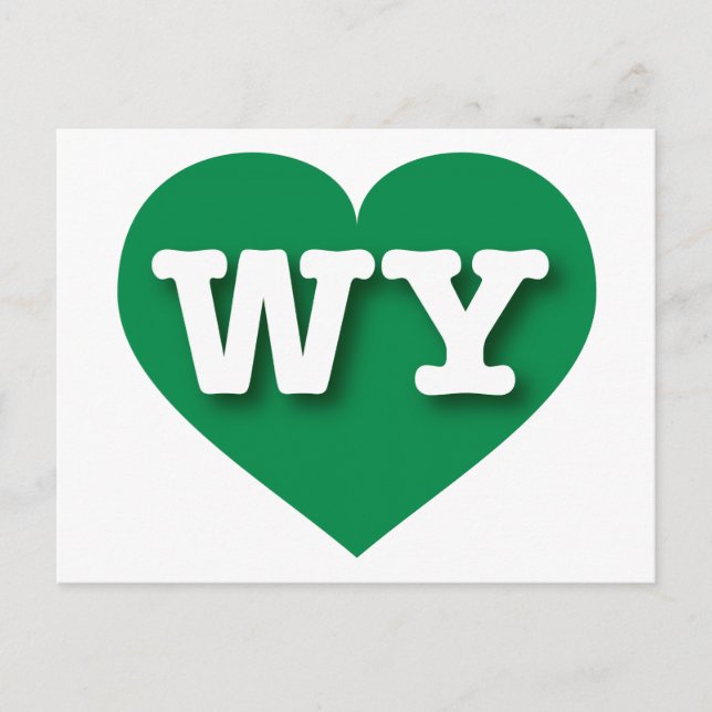 Carte Postale Wyoming Green Heart - J'aime WY (Devant)