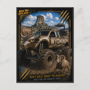 Carte Postale Wyoming Monster Truck Art Tout Terrain