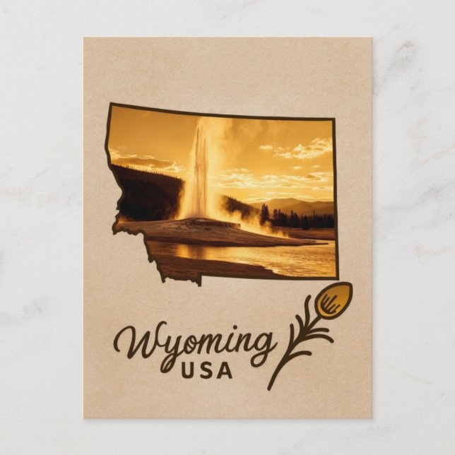 Carte Postale Wyoming Yellowstone National Park Geyser Travel (Devant)