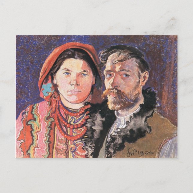 Carte Postale Wyspianski, L'artiste et sa femme, 1904 (Devant)