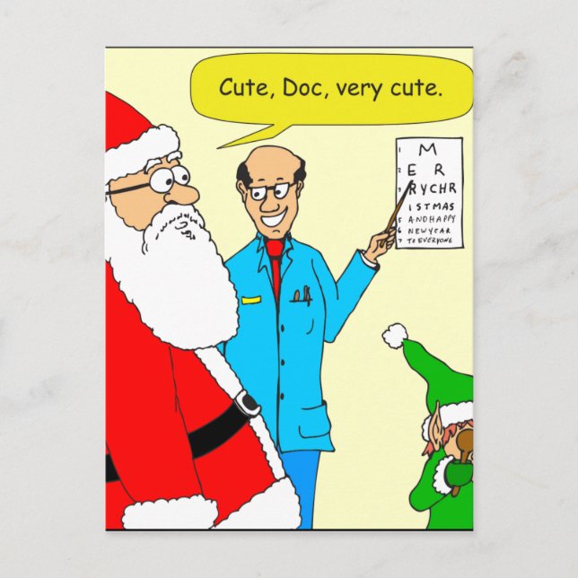 Carte Postale x80 mignon oeil médecin dessin animé (Devant)