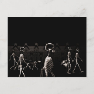 Carte Postale X-Ray Skeletons Midnight Stroll Black Sepia