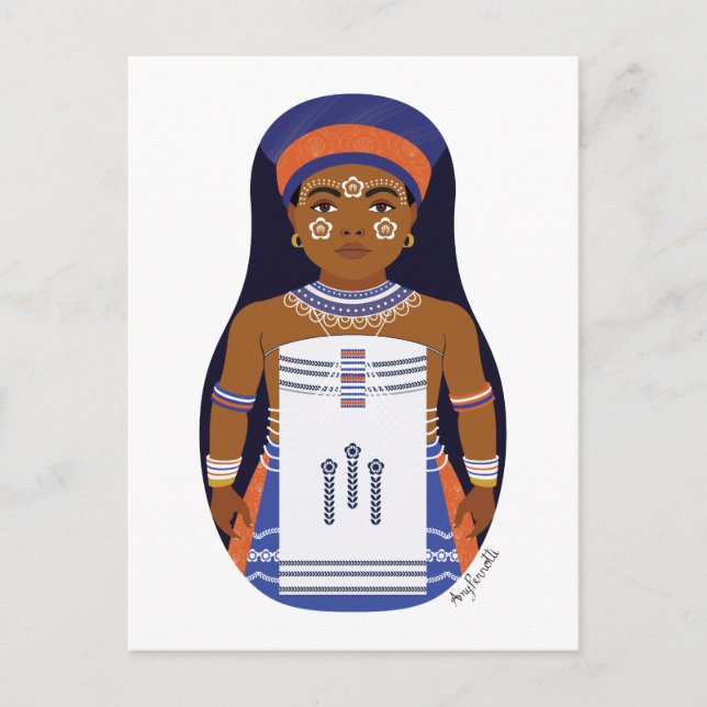 Carte postale Xhosa, Matryoshka, Afrique du Sud (Devant)