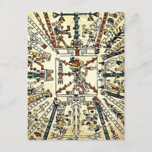 Carte Postale Xiuhtecuhtli Aztec Dieu de la mort