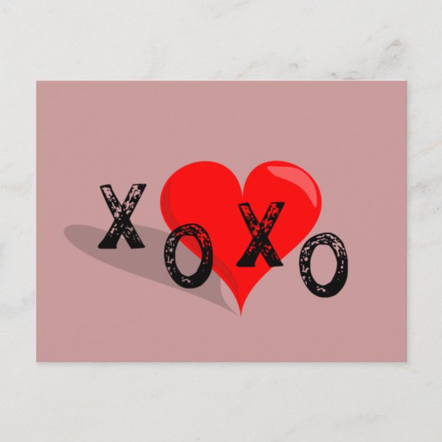 Carte Postale XOXO Coeurs et baisers (Devant)