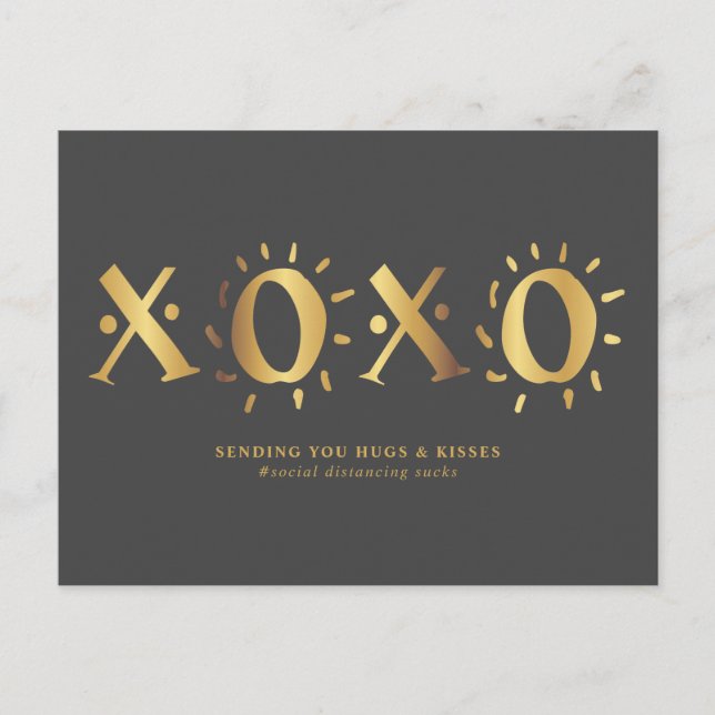 CARTE POSTALE XOXO | ENVOI DE HUGS & KISSES (Devant)