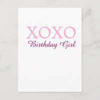 Xoxo nom de fille d'anniversaire rose mauve simple