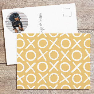 Carte Postale XOXO Pinceau personnalisé Photo de Chien Jaune Mod