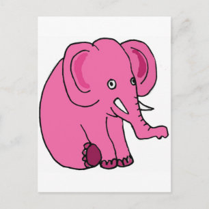 Carte Postale XX- Amusant éléphant rose
