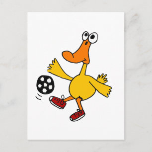 Carte Postale XX- Canard Jouer au soccer Dessin