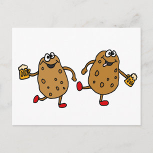 Carte Postale XX- Caricature de pommes de terre en fusion