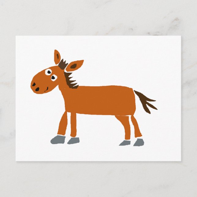 Carte Postale XX- Caricature primitive de Cheval d'Art (Devant)