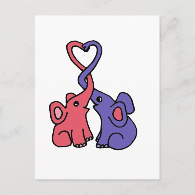 Carte Postale XX- Carton d'amour éléphant (Devant)