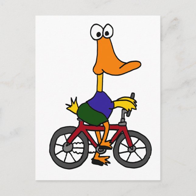 Carte Postale XX- Cartoon de vélo pour canard (Devant)