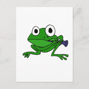 Carte Postale XX- Drôle de la grenouille Jouer Clarinet