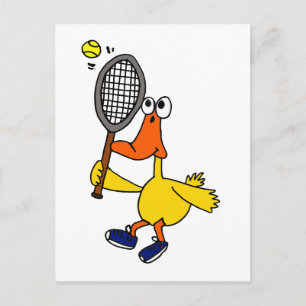 Carte Postale XX- Drôle Drôle Canard Jouer Tennis