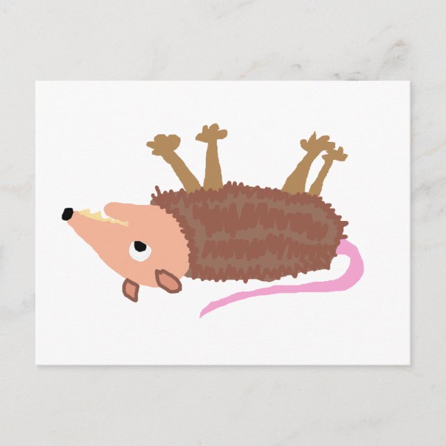 Carte Postale XX- Drôle Drôle Caricature de Possum Morte (Devant)