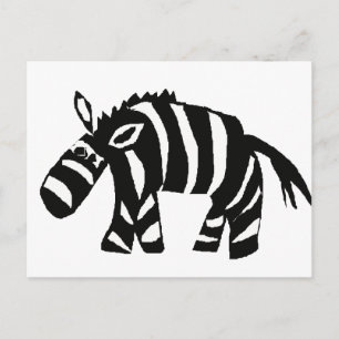 Carte Postale XX- Funky Primitive Art Zebra