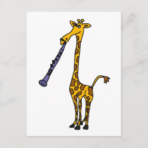 Carte Postale XX- Girafe Playing the Clarinet